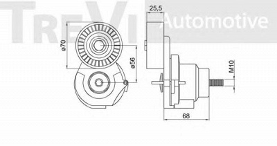 TREVI AUTOMOTIVE ta2166 -  Натяжная планка, поликлиновой ремень